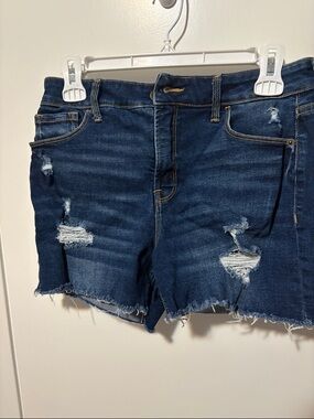 Old Navy Dark Blue Distressed Denim Women’s Shorts